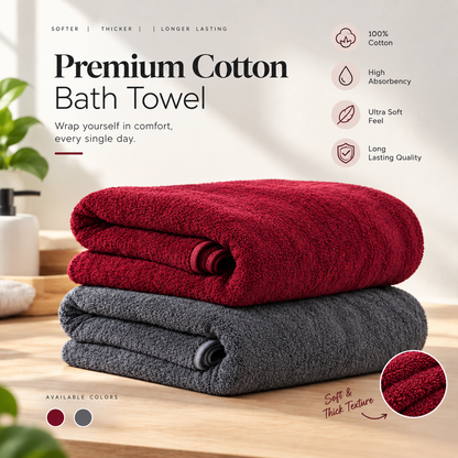 Cotton Bolls Textiles Pack of 2
Quick Dry Microfiber Bath Towel